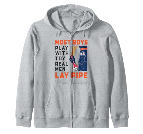 Lustiges Klempner-Zitat Real Men Lay Pipe Sanitär-Witz Kapuzenjacke von Funny Plumber Gifts Store
