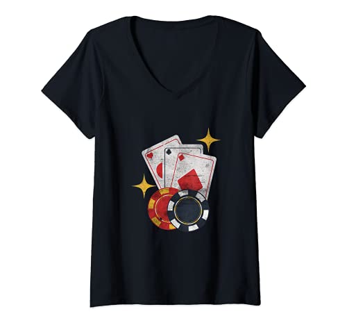 Damen Lustige Poker spielen Casino Donor Design Poker Spieler T-Shirt mit V-Ausschnitt Damen Lustige Poker spielen Casino Donor Design Poker Spieler T-Shirt mit V-Ausschnitt von Funny Poker Pun Card Games Poker Player