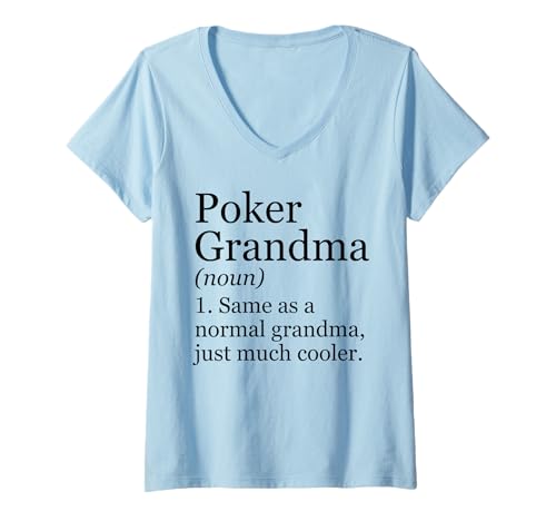 Damen Poker Oma Definition lustig sarkastisch T-Shirt mit V-Ausschnitt Damen Poker Oma Definition lustig sarkastisch T-Shirt mit V-Ausschnitt von Funny Poker Shirt Gifts For Grandma