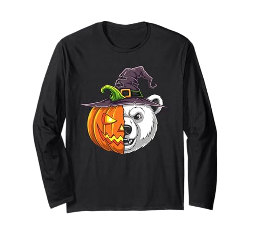 Polarbär-Kürbis-Laterne, Jack O, Halloween, Kinder, Herren und Damen Langarmshirt Polarbär-Kürbis-Laterne, Jack O, Halloween, Kinder, Herren und Damen Langarmshirt von Funny Polar Bear Lovers Halloween Pumpkin Outfits