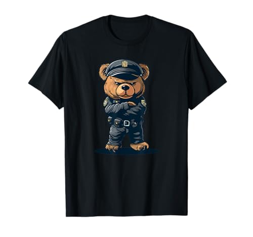 Funny Police Officer Teddy Outfit - Unisex Kinder und Erwachsene - Schwarz - S - Kurzarm - Cartoon - Klassisch - Crew-Ausschnitt - Small - T-Shirt Funny Police Officer Teddy Outfit - Unisex Kinder und Erwachsene - Schwarz - S - Kurzarm - Cartoon - Klassisch - Crew-Ausschnitt - Small - T-Shirt von Funny Police Officer Teddy Outfit