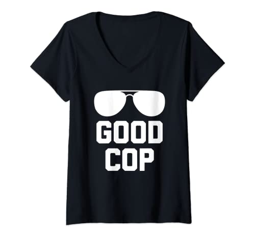 Damen Good Cop T-Shirt Lustig Polizist Polizist Cops Polizei T-Shirt mit V-Ausschnitt Damen Good Cop T-Shirt Lustig Polizist Polizist Cops Polizei T-Shirt mit V-Ausschnitt von Funny Police Shirt & Funny Police Officer T-Shirts