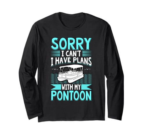 I Have Plans Men Ponton Boat Funny Pontooning Boating Lover Langarmshirt von Funny Pontoon Boat Captain Apparel