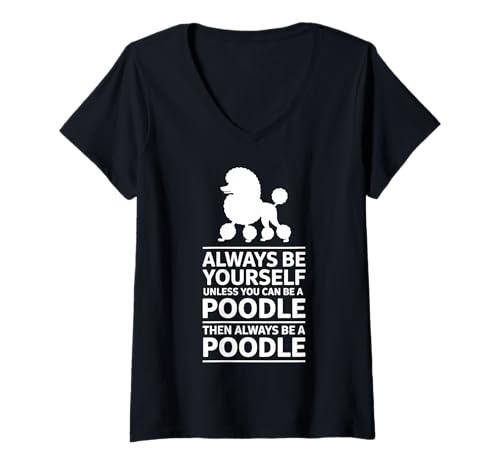 Damen Pudel Lustiger Pudel T-Shirt mit V-Ausschnitt Damen Pudel Lustiger Pudel T-Shirt mit V-Ausschnitt von Funny Poodle Cool Poodles Design