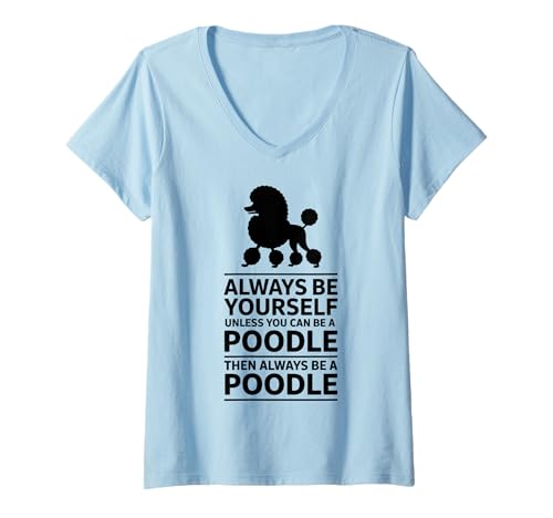 Damen Pudel Lustiger Pudel T-Shirt mit V-Ausschnitt Damen Pudel Lustiger Pudel T-Shirt mit V-Ausschnitt von Funny Poodle Cute Poodles Designs