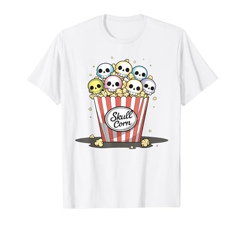 Lustiges buntes Popcorn mit Totenkopf für Jungen und Mädchen T-Shirt Lustiges buntes Popcorn mit Totenkopf für Jungen und Mädchen T-Shirt von Funny Popcorn Halloween Treats Movie Lover