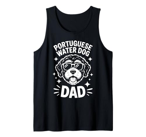 Herren Portugiesischer Wasserhund Papa Portie Lustiger portugiesischer Wasserhund Tank Top von Funny Portuguese Water Dog Dad Cool Portie Design