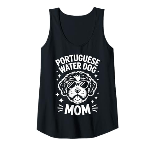 Damen Portugiesischer Wasserhund Mama Portie Lustiger portugiesischer Wasserhund Tank Top von Funny Portuguese Water Dog Mom Cool Portie Design