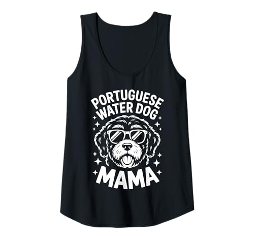 Damen Portugiesischer Wasserhund Mama Portie Lustiger portugiesischer Wasserhund Tank Top von Funny Portuguese Water Dog Mom Cool Portie Designs