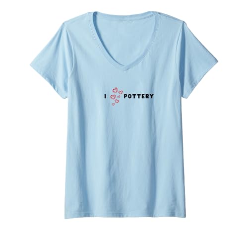 Damen I Hearts Pottery, Ich Liebe Töpferei, Statement T-Shirt mit V-Ausschnitt Damen I Hearts Pottery, Ich Liebe Töpferei, Statement T-Shirt mit V-Ausschnitt von Funny Pottery Quotes and Sayings