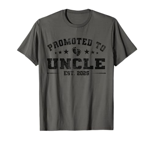 Zum Onkel Est 2025 befördert und bald Onkel 2025 sein Baby Reveal T-Shirt von Funny Pregnancy Announcement 2025 Uncle Apparel