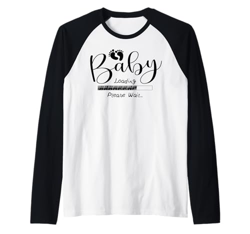 Baby Loading Please Wait Funny Expecting Pregnancy Ankündigung Raglan von Funny Pregnancy Announcement Apparel For Party
