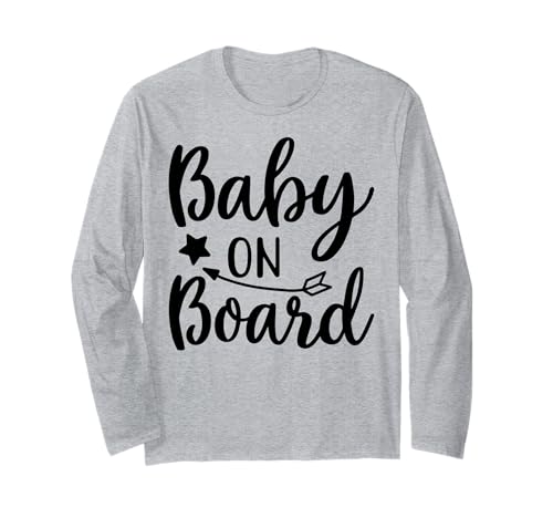 Baby On Board Lustige Schwangerschaftsankündigung Party Matching Langarmshirt von Funny Pregnancy Announcement Apparel For Party