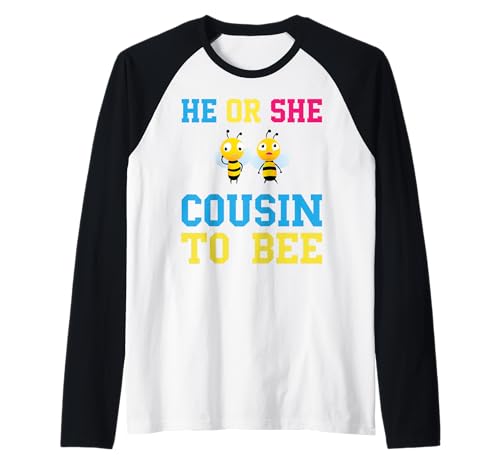 Süße Gender Reveal Party für ihn oder sie, Cousin oder sie Raglan von Funny Pregnancy Announcement Apparel For Party
