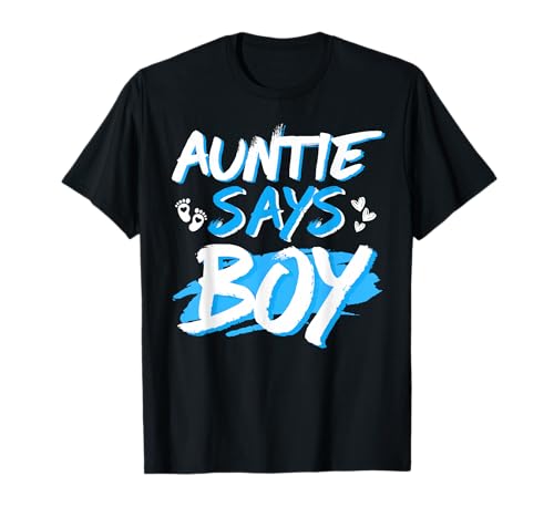 Tante sagt Jungen Geschlecht offenbaren Baby Shower Party Passendes T-Shirt T-Shirt Tante sagt Jungen Geschlecht offenbaren Baby Shower Party Passendes T-Shirt T-Shirt von Funny Pregnancy Announcement Team Blue Pink Family