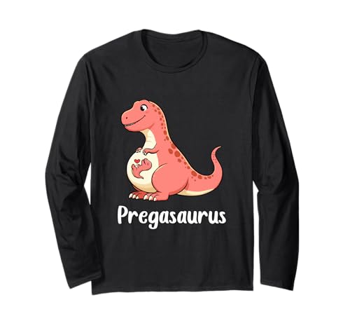 Pregasaurus Rex T-Shirt Schwangerschaft Frau Schwangere Est 2025 Mama Langarmshirt von Funny Pregnancy Gifts Womens New Pregnant Mommy