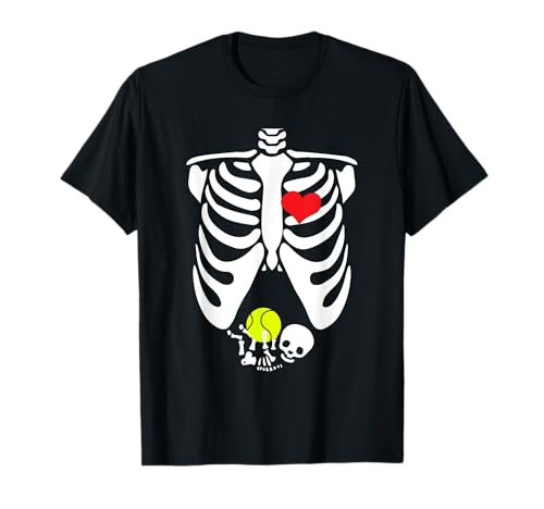 Lustiges Skelett Baby Schwangere Halloween Tennis T-Shirt von Funny Pregnant Halloween Skeleton