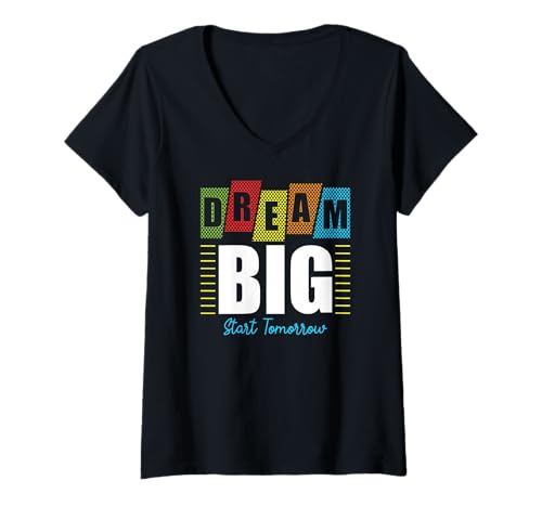 Damen Der große Traum beginnt Morgen Prokrastination T-Shirt mit V-Ausschnitt Damen Der große Traum beginnt Morgen Prokrastination T-Shirt mit V-Ausschnitt von Funny Procrastination Humor Excuse Apparel