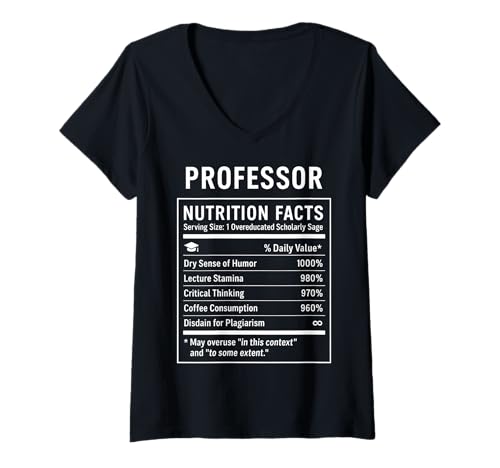 Damen Lustiger akademischer Humor für Professoren T-Shirt mit V-Ausschnitt von Funny Professor Academic Humor Tees & Gifts