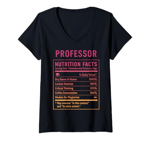Damen Lustiger akademischer Humor für Professoren T-Shirt mit V-Ausschnitt von Funny Professor Academic Humor Tees & Gifts
