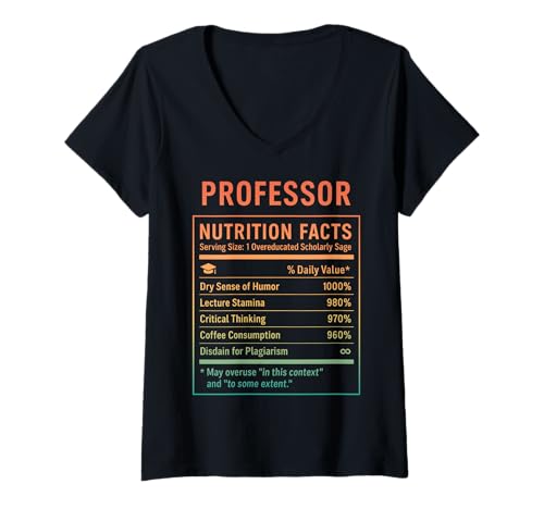 Damen Lustiger akademischer Humor für Professoren T-Shirt mit V-Ausschnitt von Funny Professor Academic Humor Tees & Gifts