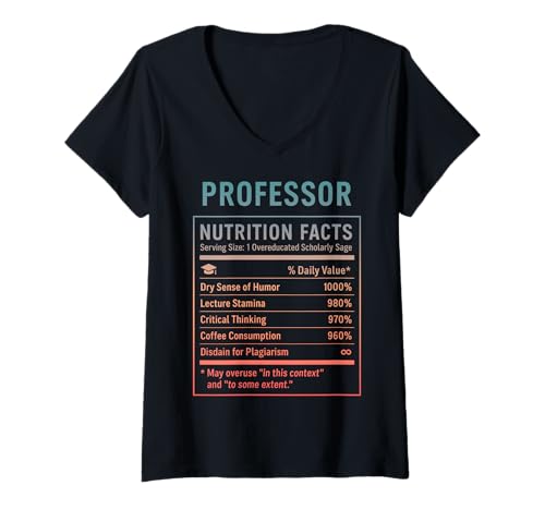 Damen Lustiger akademischer Humor für Professoren T-Shirt mit V-Ausschnitt von Funny Professor Academic Humor Tees & Gifts