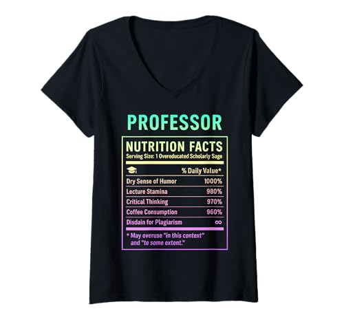 Damen Lustiger akademischer Humor für Professoren T-Shirt mit V-Ausschnitt von Funny Professor Academic Humor Tees & Gifts