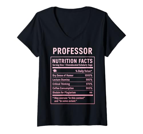 Damen Lustiger akademischer Humor für Professoren T-Shirt mit V-Ausschnitt von Funny Professor Academic Humor Tees & Gifts