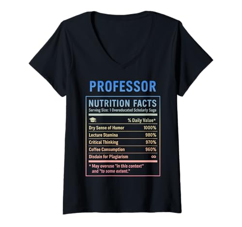 Damen Lustiger akademischer Humor für Professoren T-Shirt mit V-Ausschnitt von Funny Professor Academic Humor Tees & Gifts