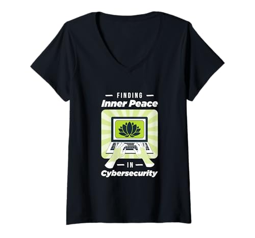 Damen Inner Peace, Analyst für Cybersicherheit, IT-Sicherheit, Coder Yoga T-Shirt mit V-Ausschnitt Damen Inner Peace, Analyst für Cybersicherheit, IT-Sicherheit, Coder Yoga T-Shirt mit V-Ausschnitt von Funny Programmer Sayings & Programming Gifts