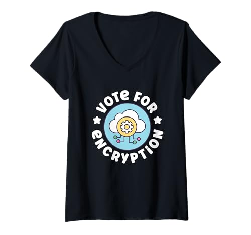 Damen Stimmen Sie für Verschlüsselung, Cybersicherheit, IT-Sicherheit, Programmierer, Datenschutz T-Shirt mit V-Ausschnitt Damen Stimmen Sie für Verschlüsselung, Cybersicherheit, IT-Sicherheit, Programmierer, Datenschutz T-Shirt mit V-Ausschnitt von Funny Programmer Sayings & Programming Gifts