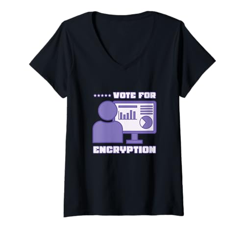 Damen Stimmen Sie für Verschlüsselung, Cybersicherheit, IT-Sicherheit, Programmierer, Datenschutz T-Shirt mit V-Ausschnitt Damen Stimmen Sie für Verschlüsselung, Cybersicherheit, IT-Sicherheit, Programmierer, Datenschutz T-Shirt mit V-Ausschnitt von Funny Programmer Sayings & Programming Gifts