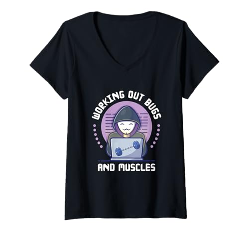 Damen Trainieren, Softwareprogrammieren, Entwickler, Programmierer, Fitnessstudio-Geek T-Shirt mit V-Ausschnitt Damen Trainieren, Softwareprogrammieren, Entwickler, Programmierer, Fitnessstudio-Geek T-Shirt mit V-Ausschnitt von Funny Programmer Sayings & Programming Gifts