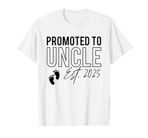 Promoted To Uncle Est. 2025 Baby Ankündigung New Oncle T-Shirt Promoted To Uncle Est. 2025 Baby Ankündigung New Oncle T-Shirt von Funny Promoted To Uncle Again Est 2025