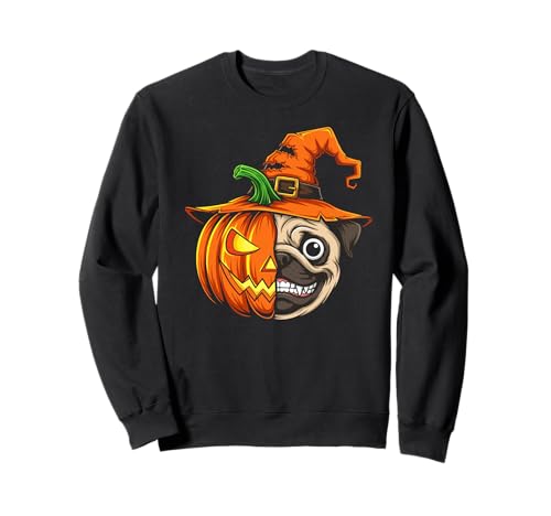 Mops Kürbis Jack O Laterne Halloween Kinder Herren Damen Sweatshirt Mops Kürbis Jack O Laterne Halloween Kinder Herren Damen Sweatshirt von Funny Pug Lovers Halloween Pumpkin Outfits