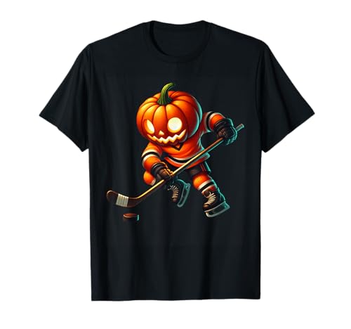 Eishockey Kürbis Gesicht Halloween Kostüm Herren Jungen Kinder T-Shirt Eishockey Kürbis Gesicht Halloween Kostüm Herren Jungen Kinder T-Shirt von Funny Pumpkin Head Halloween Ice Hockey Tees