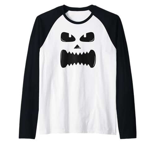 Lustiges Kürbisgesicht Herbst Halloween Kostüm Herren Damen Junge Mädchen Raglan von Funny Pumpkins Fall Halloween Costume Mom Dad Kid