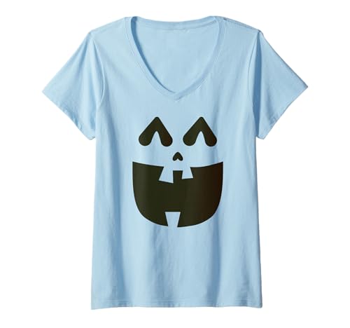 Damen Lustiges Kürbisgesicht Herbst Halloween Kostüm Herren Damen Junge Mädchen T-Shirt mit V-Ausschnitt Damen Lustiges Kürbisgesicht Herbst Halloween Kostüm Herren Damen Junge Mädchen T-Shirt mit V-Ausschnitt von Funny Pumpkins Fall Halloween Costume Mom Dad Kids