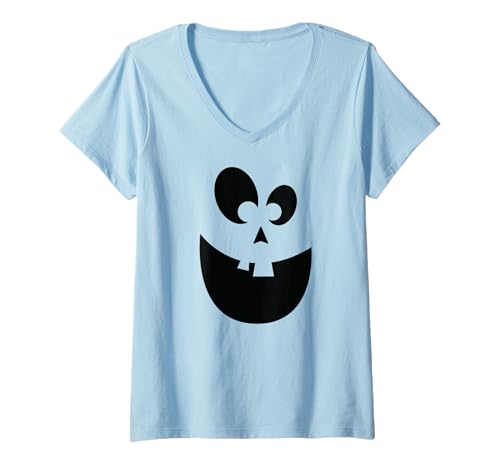Damen Lustiges Kürbisgesicht Herbst Halloween Kostüm Herren Damen Junge Mädchen T-Shirt mit V-Ausschnitt Damen Lustiges Kürbisgesicht Herbst Halloween Kostüm Herren Damen Junge Mädchen T-Shirt mit V-Ausschnitt von Funny Pumpkins Fall Halloween Costume Mom Dad Kids