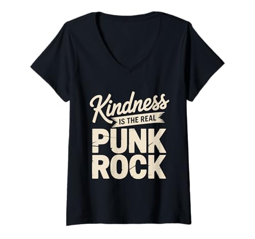 Damen Freundlichkeit ist der wahre Punkrock T-Shirt mit V-Ausschnitt Damen Freundlichkeit ist der wahre Punkrock T-Shirt mit V-Ausschnitt von Funny Punk Rock Designs