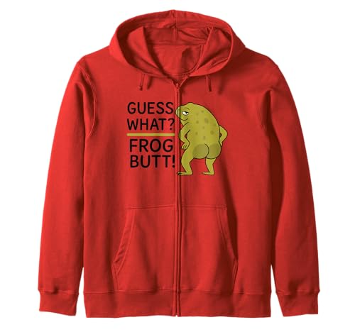 Guess What? Frosch Butt! Lustiges Frösche Kostüm Herren Damen Kapuzenjacke von Funny Quote Cottagecore Frog Lover Adult Gifts