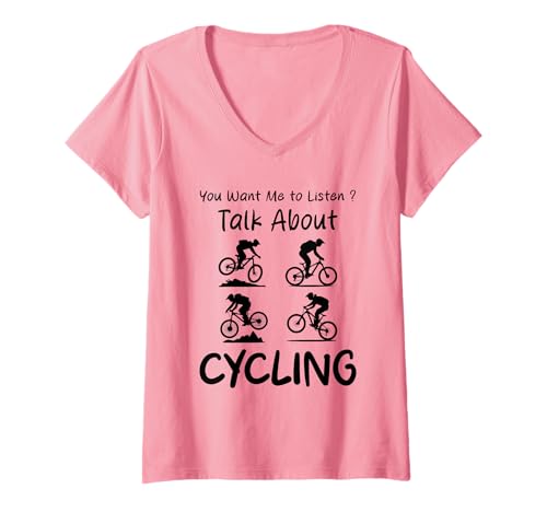 Damen Willst du, DASS ich zuhöre, wenn ich über Radsport-Humor spreche? T-Shirt mit V-Ausschnitt Damen Willst du, DASS ich zuhöre, wenn ich über Radsport-Humor spreche? T-Shirt mit V-Ausschnitt von Funny Quote Cycling
