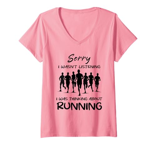 Damen Entschuldigung, ich Habe Nicht zugehört, ich Habe darüber nachgedacht, lustig zu Laufen T-Shirt mit V-Ausschnitt Damen Entschuldigung, ich Habe Nicht zugehört, ich Habe darüber nachgedacht, lustig zu Laufen T-Shirt mit V-Ausschnitt von Funny Quote Running