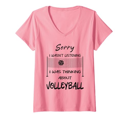 Damen Entschuldigung, ich Habe an Volleyball-Humor gedacht T-Shirt mit V-Ausschnitt Damen Entschuldigung, ich Habe an Volleyball-Humor gedacht T-Shirt mit V-Ausschnitt von Funny Quote Volleyball