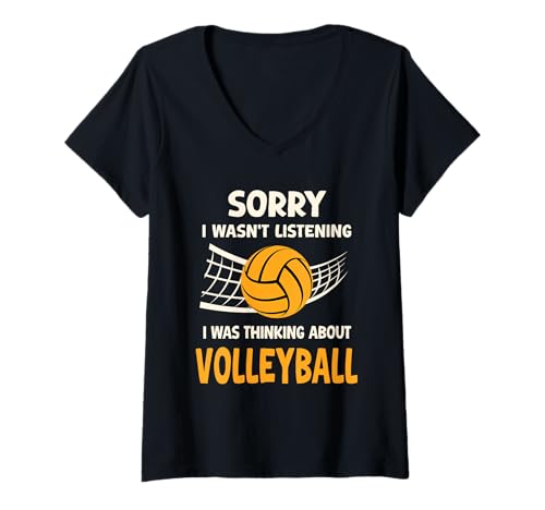Damen Entschuldigung, ich Habe an Volleyball gedacht Lustig T-Shirt mit V-Ausschnitt Damen Entschuldigung, ich Habe an Volleyball gedacht Lustig T-Shirt mit V-Ausschnitt von Funny Quote Volleyball