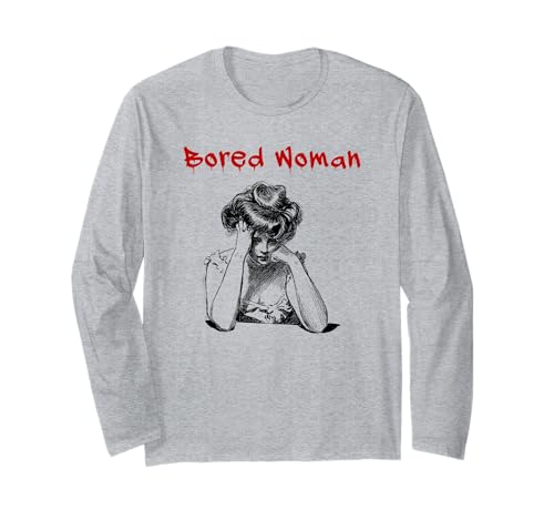 Bored Woman (minimalistische Illustrationsgrafik) Langarmshirt von Funny Quotes, Cool Statements & Graphics