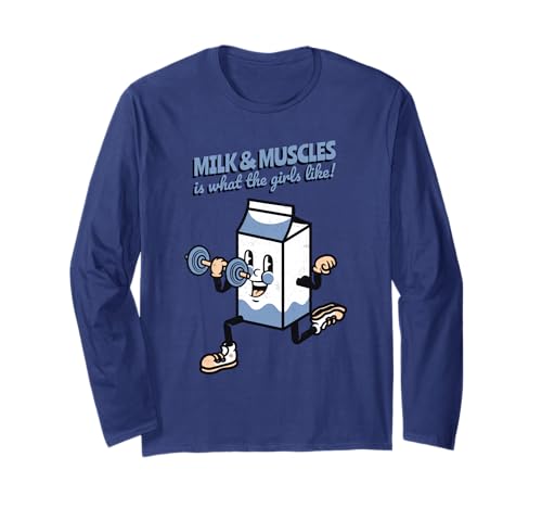 Milch und Muskeln mögen die Mädchen (lustige Grafik) Langarmshirt von Funny Quotes, Cool Statements & Graphics