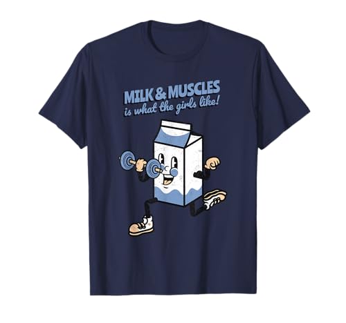 Milch und Muskeln mögen die Mädchen (lustige Grafik) T-Shirt von Funny Quotes, Cool Statements & Graphics