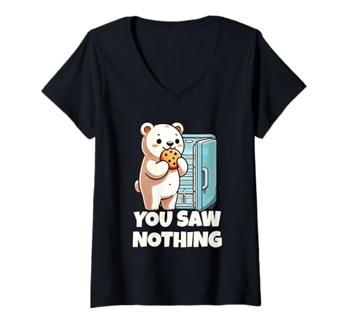 Damen Du hast Nichts Lustiges gesehen T-Shirt mit V-Ausschnitt Damen Du hast Nichts Lustiges gesehen T-Shirt mit V-Ausschnitt von Funny Quotes Fun Food