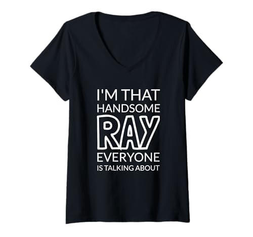 Damen I'm That Handsome RAY Everyone is Talking About T-Shirt mit V-Ausschnitt Damen I'm That Handsome RAY Everyone is Talking About T-Shirt mit V-Ausschnitt von Funny RAY Gift Ideas